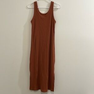 A new day orange midi dress